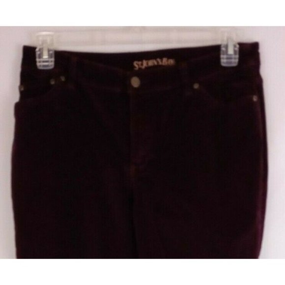 St John's Bay Corduroy Burgandy Bootcut Pants Size 10 - Picture 4 of 9